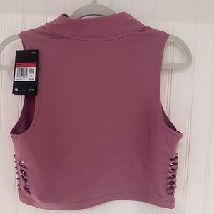 Nike Pro Drifit Women's Mauve Crop Top for Training, Yoga, or On the Town
